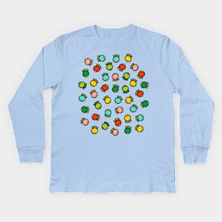 POLKA BERRIES Fun Tossed Retro Summer Fruit Bright Colours in Graphic Cartoon Style - UnBlink Studio by Jackie Tahara Kids Long Sleeve T-Shirt